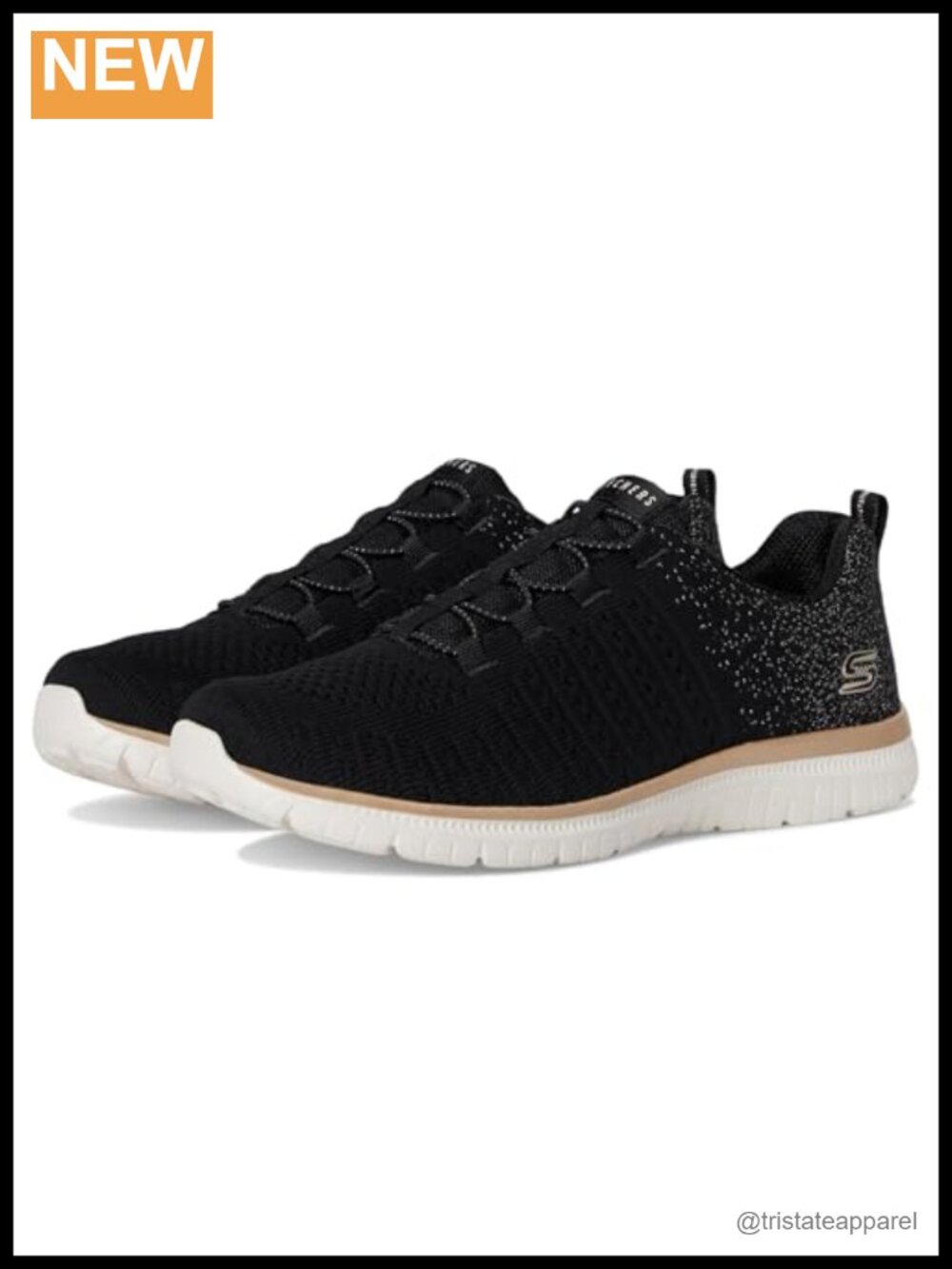 Memory Foam Slip On Sneakers Metallic Knit Vegan Machine Washable Athletic